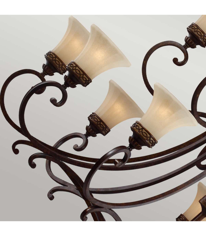Drawing Room 18 Light Multi Arm Chandelier Walnut Finish E27-3
