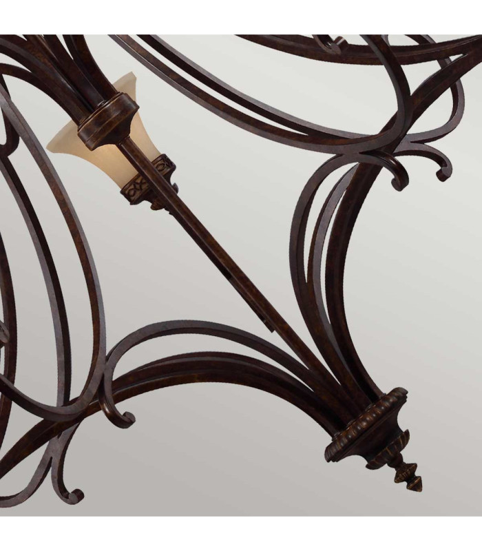 Drawing Room 18 Light Multi Arm Chandelier Walnut Finish E27-4