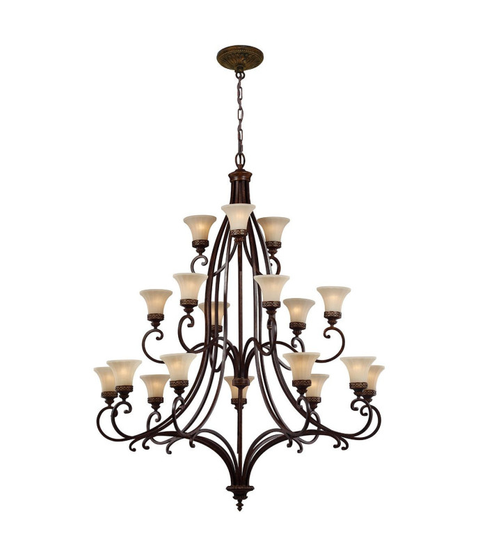 Drawing Room 18 Light Multi Arm Chandelier Walnut Finish E27-8