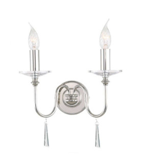 Finsbury Park 2 Light Indoor Candle Wall Light Polished Nickel E14-1
