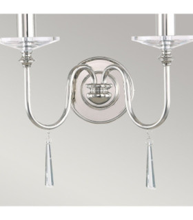 Finsbury Park 2 Light Indoor Candle Wall Light Polished Nickel E14-2