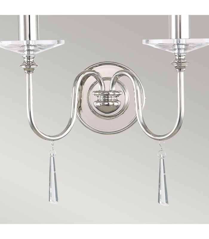Finsbury Park 2 Light Indoor Candle Wall Light Polished Nickel E14-2