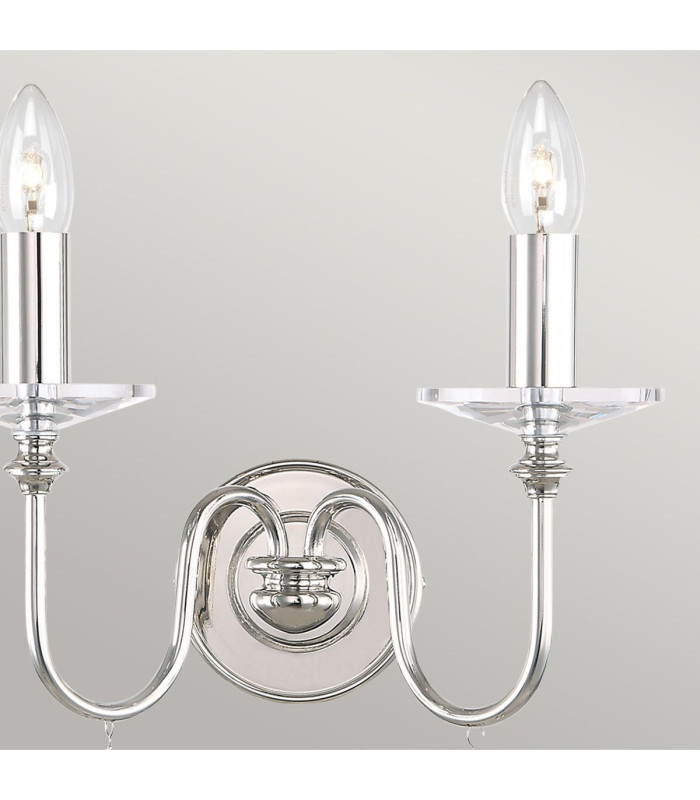Finsbury Park 2 Light Indoor Candle Wall Light Polished Nickel E14-3
