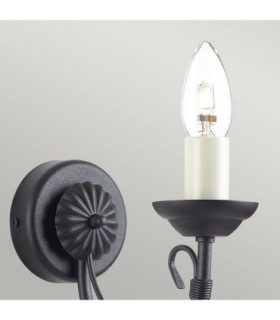 Chartwell 1 Light Indoor Candle Wall Light Black E14-2