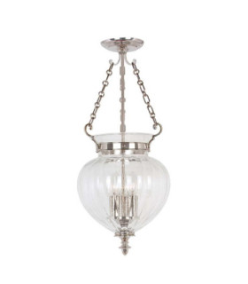 Finsbury Park 3 Light Medium Ceiling Lantern Pendant Polished Nickel E14-1
