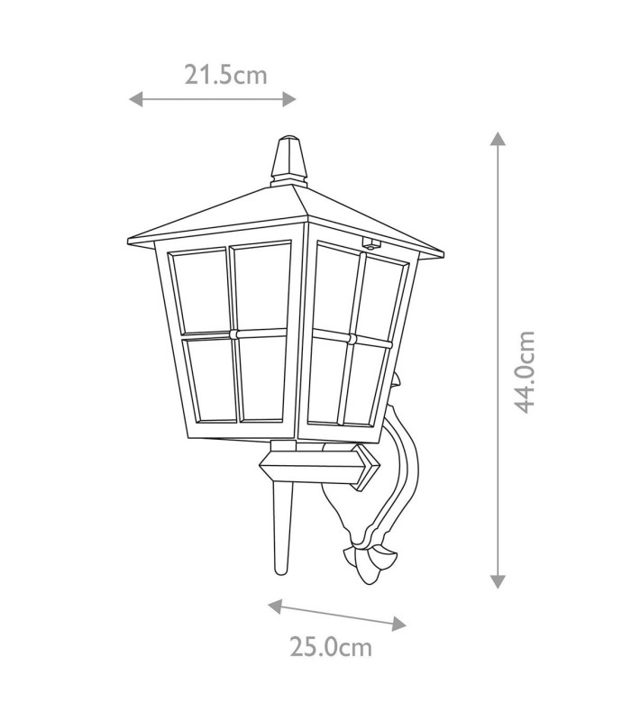 Canterbury 1 Light Outdoor Wall Lantern Light Black IP43 E27-5