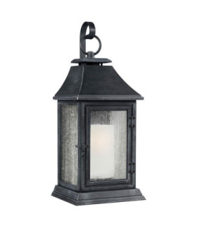 Shepherd 1 Light Outdoor Large Wall Lantern Light Weathered Zinc IP44 E27-1
