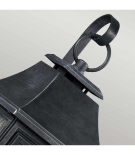 Shepherd 1 Light Outdoor Large Wall Lantern Light Weathered Zinc IP44 E27-2