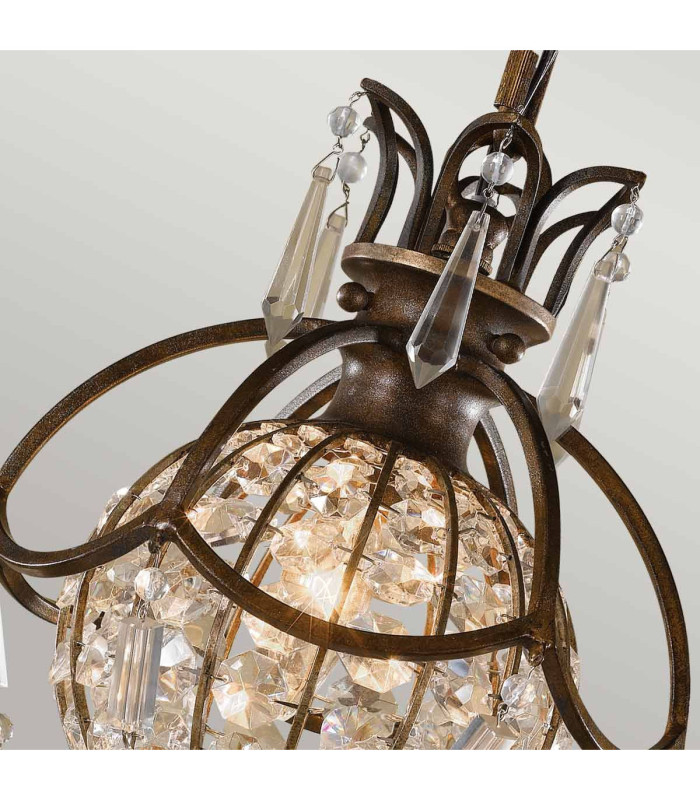 Bellini 1 Light Ceiling Pendant British Bronze Oxidized Bronze E14-3