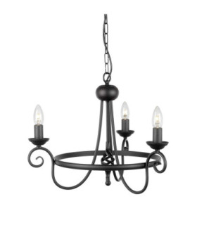 Harlech Chandelier 3 Light Black Finish-1