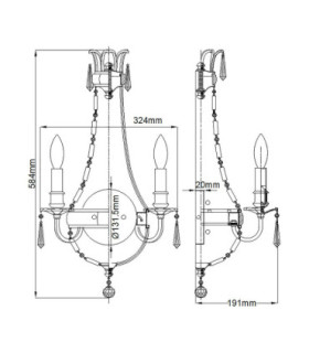 Bellini 3 Light Indoor Candle Wall Light British Bronze Oxidized Bronze E14-2