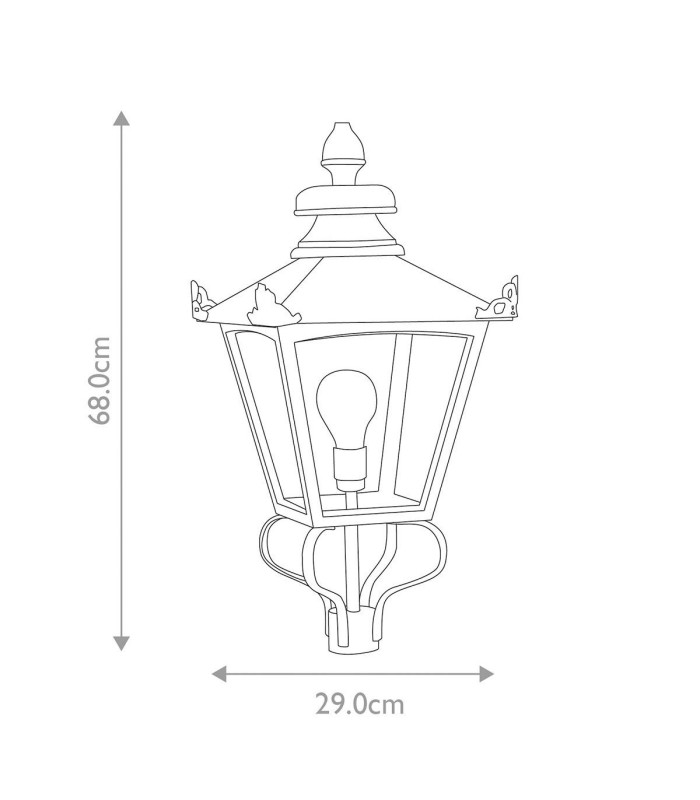 Grampian 1 Light Outdoor Post Lantern Black E27-6