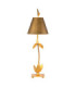 Red Bell 1 Light Table Lamp Gold Leaf Floral Leaves Design E27-1