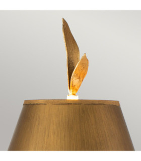 Red Bell 1 Light Table Lamp Gold Leaf Floral Leaves Design E27-2