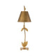 Red Bell 1 Light Table Lamp Gold Leaf Floral Leaves Design E27-6