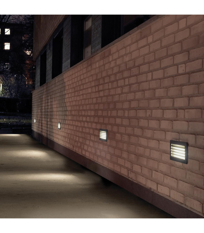 Grimstad LED Outdoor Recessed Wall Light Graphite IP65-2