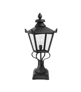 Grampian 1 Light Outdoor Pedestal Lantern Black E27-1