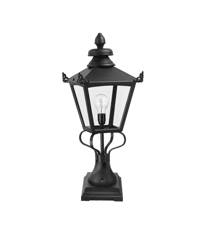 Grampian 1 Light Outdoor Pedestal Lantern Black E27-1