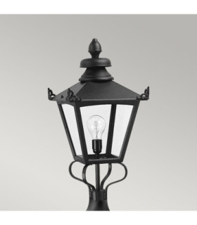 Grampian 1 Light Outdoor Pedestal Lantern Black E27-2