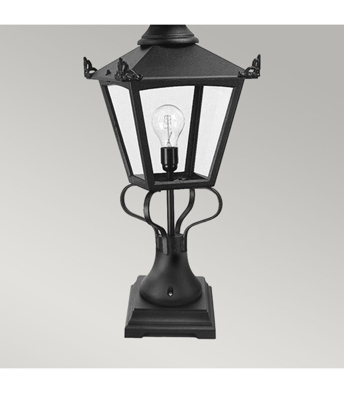 Grampian 1 Light Outdoor Pedestal Lantern Black E27-3