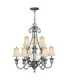Plantation 10 Light Multi Arm Chandelier Polished Antique Nickel Finish E14-1