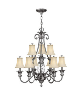 Plantation 10 Light Multi Arm Chandelier Polished Antique Nickel Finish E14-1