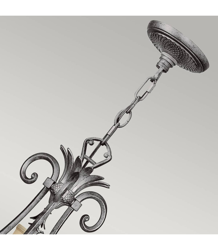 Plantation 10 Light Multi Arm Chandelier Polished Antique Nickel Finish E14-2