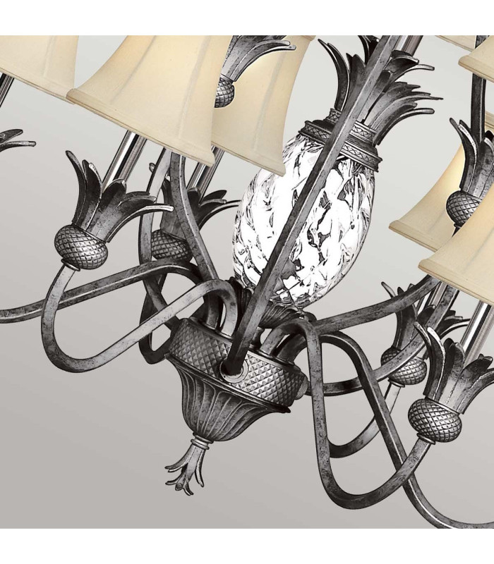 Plantation 10 Light Multi Arm Chandelier Polished Antique Nickel Finish E14-4