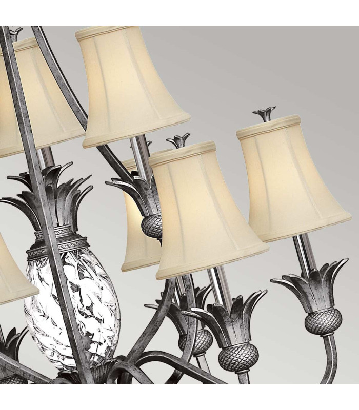 Plantation 10 Light Multi Arm Chandelier Polished Antique Nickel Finish E14-5