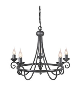 Harlech 5 Light Chandelier Black Finish-1
