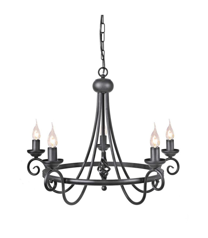 Harlech 5 Light Chandelier Black Finish-1