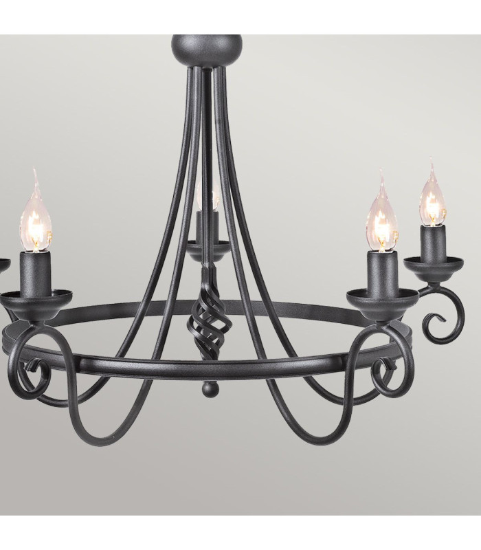 Harlech 5 Light Chandelier Black Finish-3