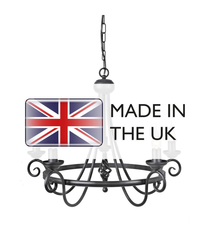 Harlech 5 Light Chandelier Black Finish-4