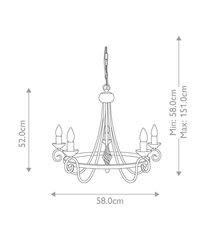 Harlech 5 Light Chandelier Black Finish-5