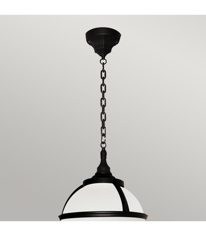 Glenbeigh 1 Light Outdoor Globe Ceiling Chain Lantern Black IP44 E27-2