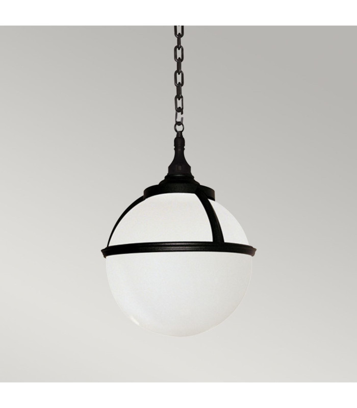 Glenbeigh 1 Light Outdoor Globe Ceiling Chain Lantern Black IP44 E27-3