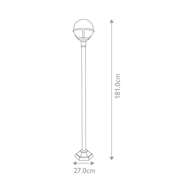 Glenbeigh 1 Light Outdoor Lamp Post Black IP44 E27-4