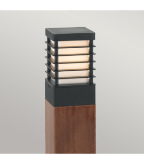 Halmstad Outdoor Medium Wooden Bollard E27-2