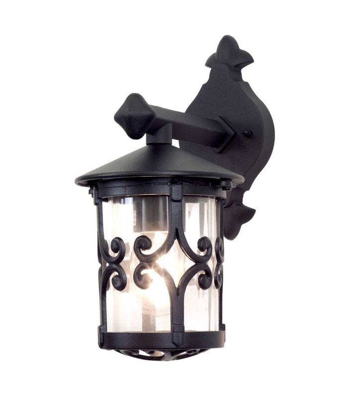 Hereford 1 Light Outdoor Wall Lantern Light Black E27-1