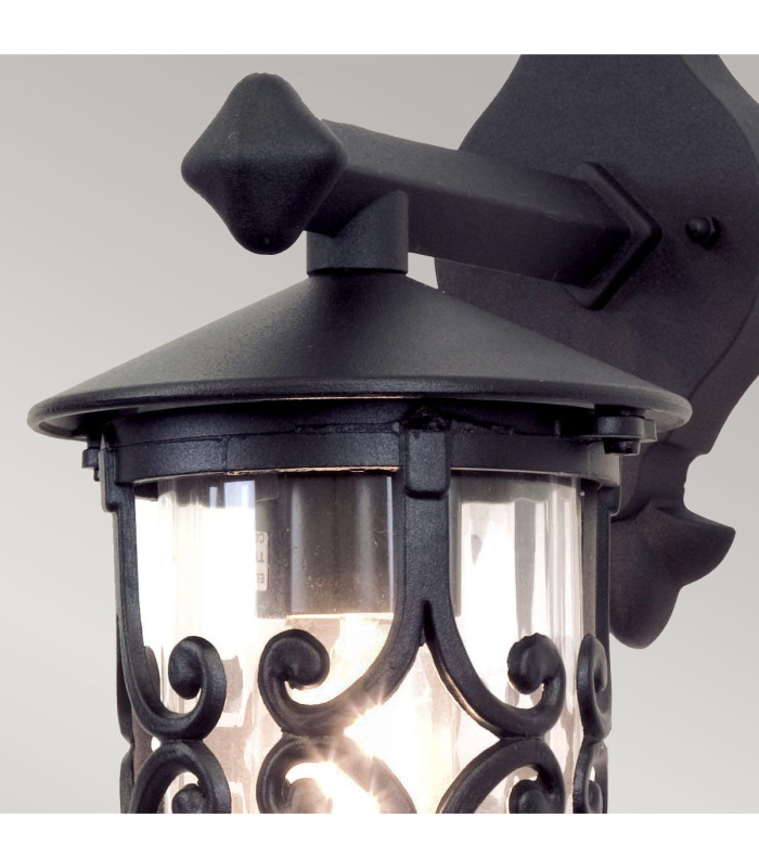 Hereford 1 Light Outdoor Wall Lantern Light Black E27-4