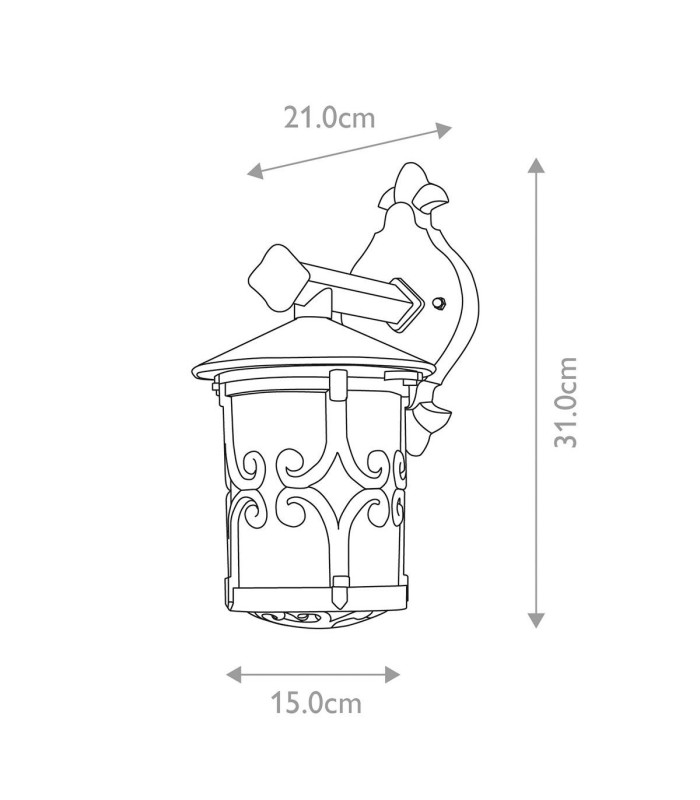 Hereford 1 Light Outdoor Wall Lantern Light Black E27-5