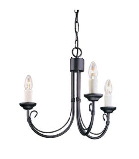 Chartwell Chandelier 3 Light Black Finish E14-1