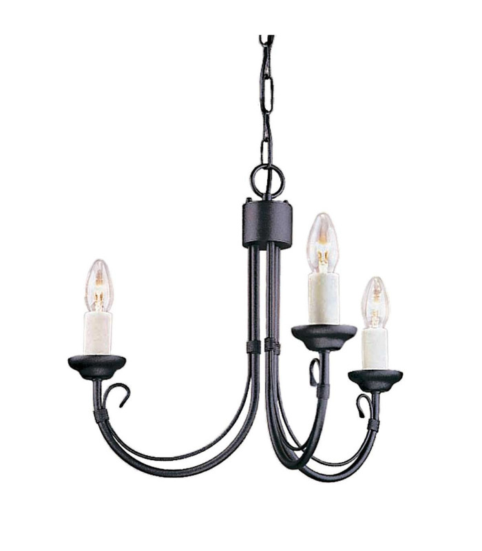 Chartwell Chandelier 3 Light Black Finish E14-1