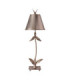 Red Bell 1 Light Table Lamp Silver Floral Leaves Design E27-1