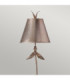 Red Bell 1 Light Table Lamp Silver Floral Leaves Design E27-2