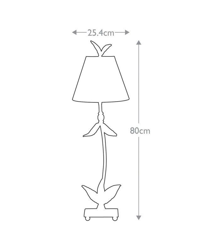 Red Bell 1 Light Table Lamp Silver Floral Leaves Design E27-4
