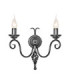 Harlech 2 Light Indoor Candle Wall Light Black with Shade-1