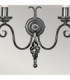 Harlech 2 Light Indoor Candle Wall Light Black with Shade-2