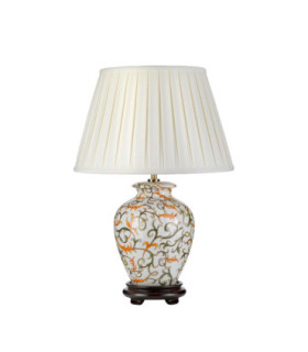 Soling Cream Oriental Ceramic Vase Table Lamp Ivory Cotton Shade-1