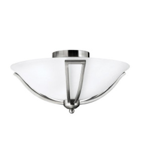 Bolla 2 Light Flush Ceiling Light Brushed Nickel E27-1